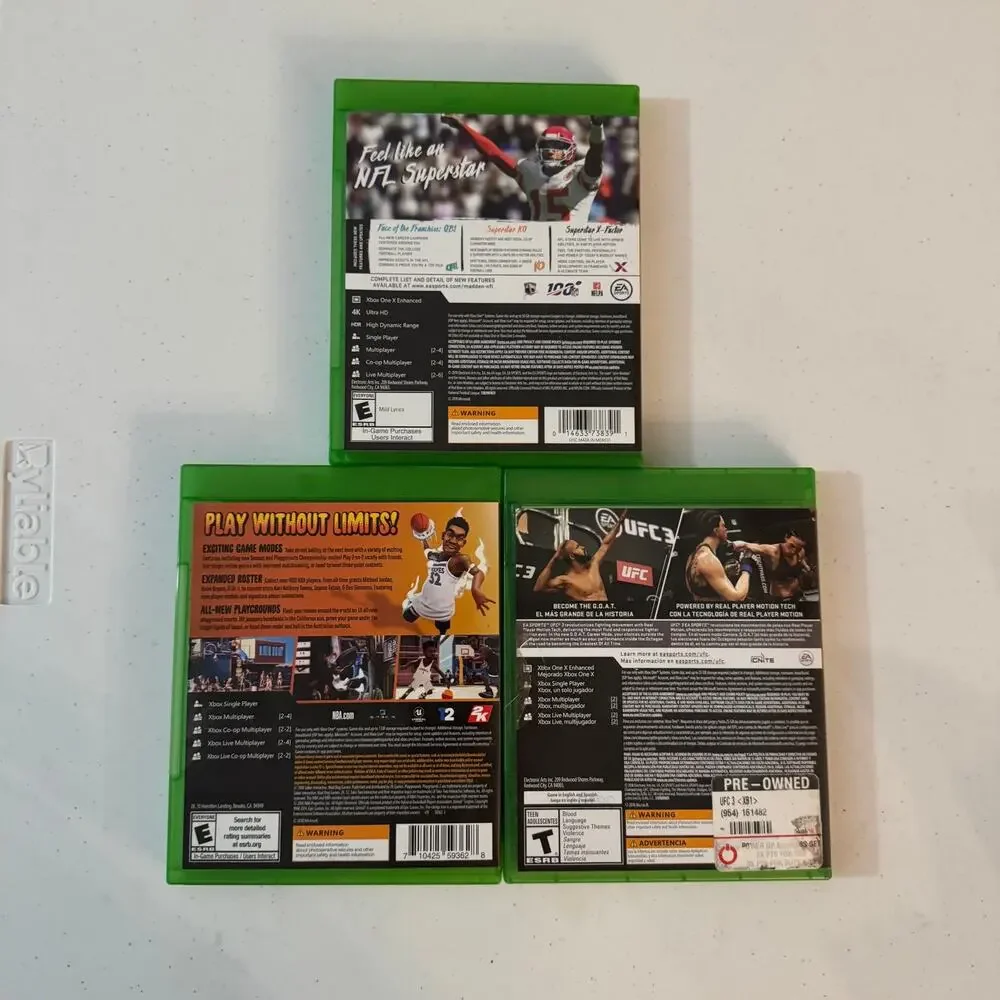 XBOX ONE Game Lot 8 Video Sport Games NBA 2K Madden UFC NBA 2K Playgrrounds2